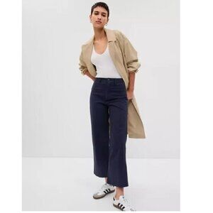 GAP High Rise Stride Khakis Wide Leg STREETWEAR Navy Blue Y2k Size 14TALL RT $80
